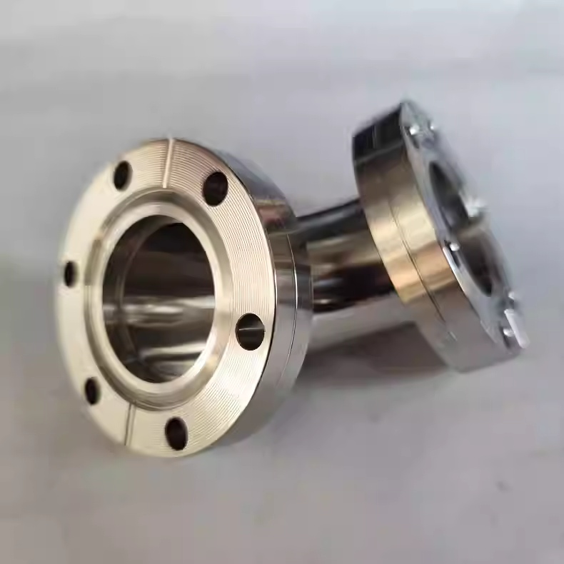 SUS304 stainless steel CF knife-edge flange elbow vacuum pipe connector bolt-fixed non-standard customization